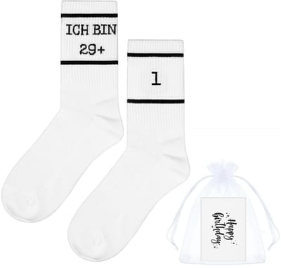 Dailygoods- Verjaardagssokken Grappig Cadeau - 30e Verjaardag - Wenskaart - Organza Zakje - Katoen - One Size - Verjaardagscadeau