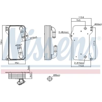 Olie radiator, automatische versnellingsbak NISSENS 91505
