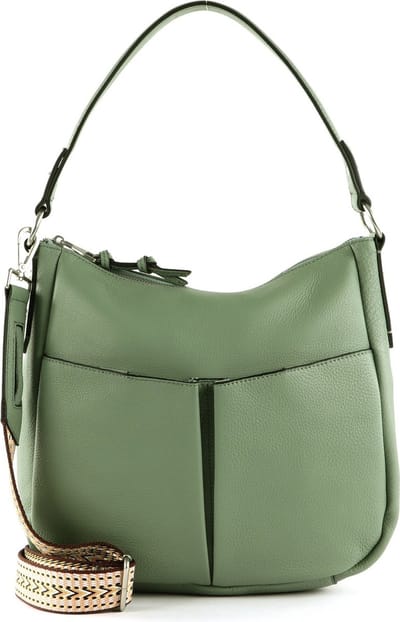 FREDsBRUDER Leren Schoudertas Bloomfield Hobo Sage Kaki