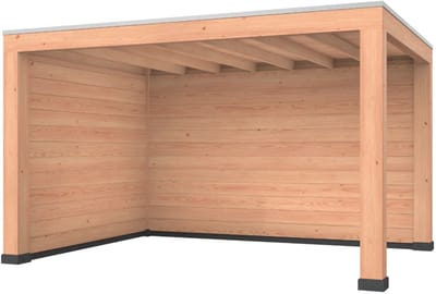 Douglas overkapping, 400 x 300, met achterwand en zijwand, Westwood Modern Plus