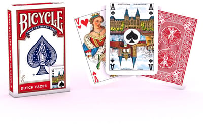Bicycle® Bridge Size Dutch Faces Rood - Klassieke Nederlandse Speelkaarten - Premium Kwaliteit