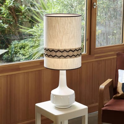 MARKET SET tafellamp Jimmy, wit/beige, 83 cm, rand