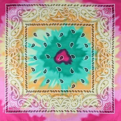Haarsoires Haarband Bandana Zakdoek 55cm - Tie dye - Paisley - Geel Groen Roze - Multifunctioneel Accessoire voor Haar, Festivals en Mode - One Size & Unisex