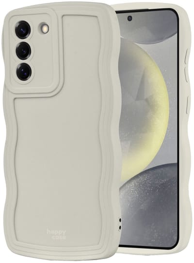 HappyCase Wavy | Hoesje Geschikt voor Samsung Galaxy S24 Plus | TPU Back Cover | Beige