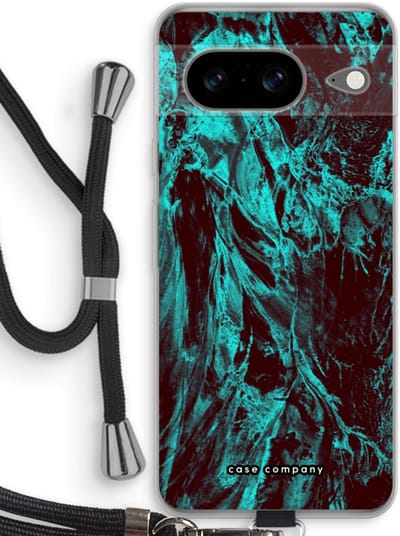 Case Company® - Hoesje met koord geschikt voor Google Pixel 8 hoesje met Koord - Ice Age - Telefoonhoesje met Zwart Koord - Bescherming aan alle Kanten en Over de Schermrand