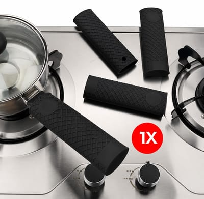 Actie4you® - Geïsoleerde siliconen Pannengreepbeschermers - Antiverbranding en antislip - Isolatiehoezen voor koekenpannengrepen – Pannensteel Hoes – Pan Greep Beschermer – Zwart