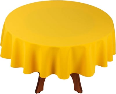 Tafelkleed - Tafelloper Linnen - Eettafel Decoratie - Onderhoudsvriendelijk Sneldrogend - Rond 140cm - Geel