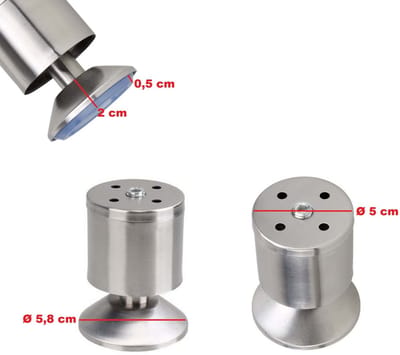 Dailygoods- Meubelpoten Verstelbaar - Meubelverhoger - Meubelpoten Set van 4 - Roestvrij Staal - Hoge Belastbaarheid - Eenvoudige Montage