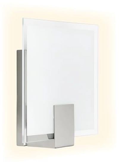 Wandlamp vierkant in ijzer/wit voor LED-lampen