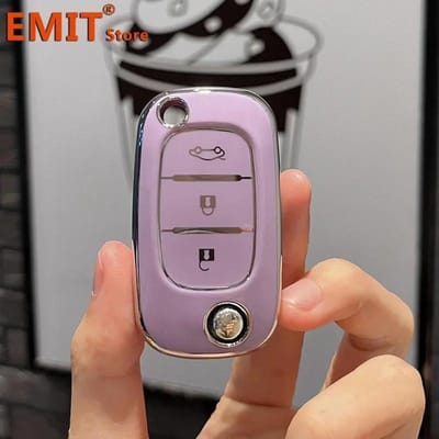 Pour Mercedes Benz Smart Fortwo 453 Forfour Étui de Clé de Voiture Coque de Télécommande Porte-clés Porte-clés Accessoires Fob TPU key case for Smart gray