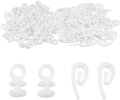 Allecto - Gordijnhaken Plastic Wit - 200 stuks - Duurzaam en Flexibel
