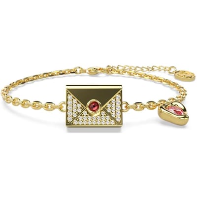 Swarovski Letra Envelop Hart Design Verguld Armband Damesarmband 5666222 Box (Random Color) beige
