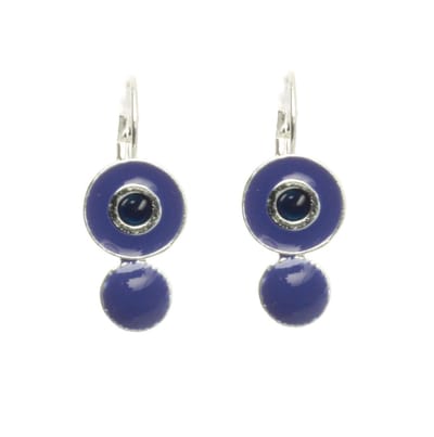 Behave - Ronde oorsteker blauw kristal - Modeaccessoire - Zilver-kleur