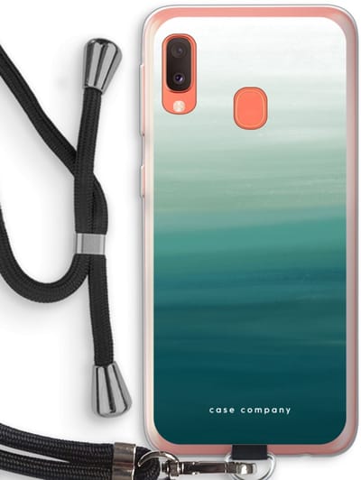 Case Company® - Hoesje met koord geschikt voor Samsung Galaxy A20e hoesje met Koord - Ocean - Telefoonhoesje met Zwart Koord - Bescherming aan alle Kanten en Over de Schermrand
