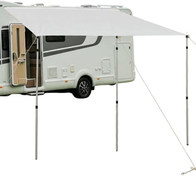 Zonnezeil 240 x 300 cm, voor caravans, camper, voortent, camping, stangen, zonwering, reisvoortent, busvoortent, 5000 mm, waterdicht, tarp