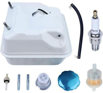 Brandstoftanksets geschikt voor Honda GX390, GX340, GX270 en GX240 motoren, inclusief brandstoftank, tankdop, bougies, brandstoffilter, brandstofslang en brandstoftankaccessoires.