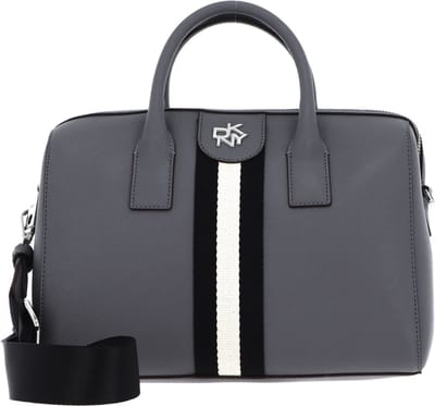 DKNY Leren Schoudertas Handtas Carol Saff MD Duffle Bag LT Char Grijs