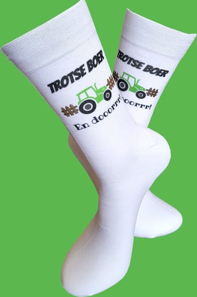 Trotse Boer - Boerderij – Boeren - Tractor - Gefeliciteerd – BBB - Grappig - Cadeau voor vrouw man – Goedkope Kado – Kadootje - Sokken - Verjaardags cadeau – Jarig –LuckyDay Socks - Maat 37-44