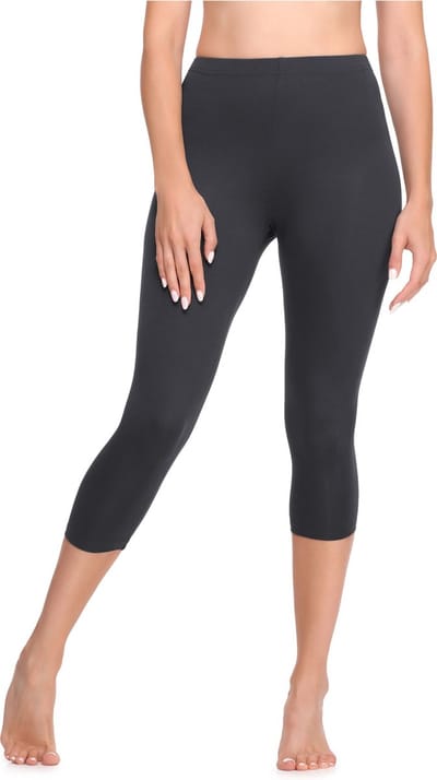 Ladeheid LA-LA40-202-LE Dames 3/4 Leggings - Sport - Vrijetijdsbroek - Capri - Viscose - Sporbroek - Yogabroek - Grafiet - 34