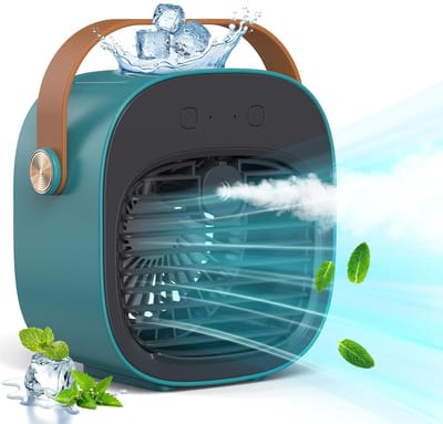 Mobiele Airco - Mini Aircooler - Mini Aircooler met Water USB - Koelventilator - Draagbare Luchtkoeler met watertank - Ventilator - 3 windsnelheden - Airco Alternatief - 128ML - 4000 mAh - Voor kamperen, tent, auto, kamer, thuis - groente
