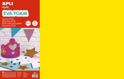Apli Kids EVA Foam vellen 60 x 40 cm Geel - 5 vel