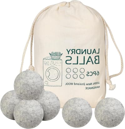 Wolballen wasdroger - Set van 6 stuks handgemaakte wasballen voor wasverzachter - Verminder droogtijd en rimpels effectief.