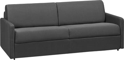 Vente-unique Vierzitsslaapbank express van stof CALIFE - Grijs - Slaapoppervlak 160 cm - Matras met vormgeheugen 22 cm