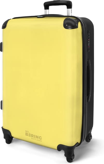 NoBoringSuitcases.com® - Koffer groot - Rolkoffer lichtgewicht - Valies pastel geel - Reiskoffer met 4 wielen - Reizen - Reistrolley ruimbagage - Bagagekoffer - Grote trolley XL - 20 kg bagage