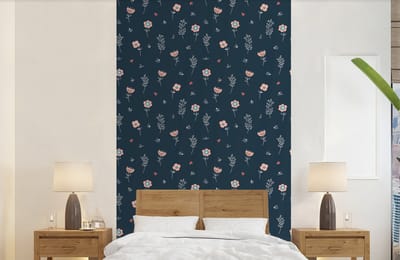 Behang - Fotobehang Bloem - Insecten - Patronen - Breedte 150 cm x hoogte 240 cm