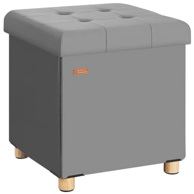 Casaria Voetenbankje - Houten poten 40L Opbergruimte 38x38x42cm - Antraciet