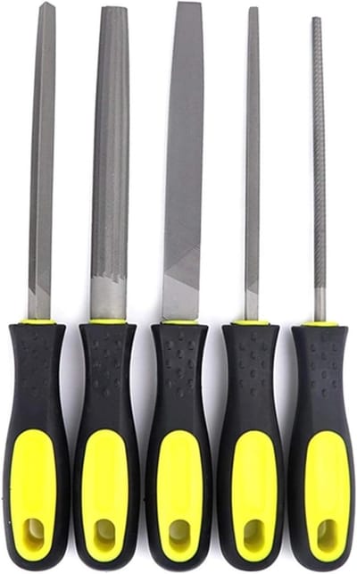 Metaalvijlenset - Houtvijlen - Metaal Bewerken - Vijf Verschillende Vormen - Set van 5 Stuks - Zwart
