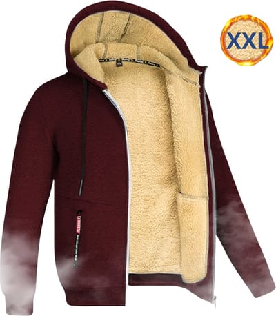 Livano Winterjas - Heren - Bont - Ritssluiting - Warm - Herfst/Winter - Bourgondie XXL