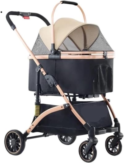 Huisdierbuggy - Dierenwagen - Comfortabel Reizen - Schokabsorberende Veren - 67x57x98 cm - A