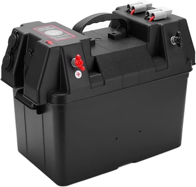 Multifunctionele Accubak - Accubak met Voltmeter - Watersport Energie - Geïntegreerde Schakelaars - 44 x 35 x 28 cm