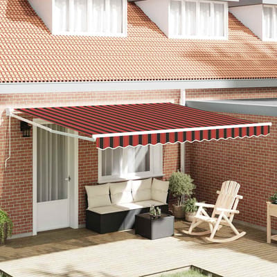 vidaXL - Uitschuifbare - luifel - Rood - en - Zwart - 350 - x - 250 - x - 165 - cm