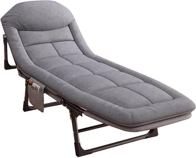 Relaxfauteuil Opklapbaar - Ligstoel Tuinstoel - Buiten Ontspannen - Verstelbare Rugleuning - 185x65cm - Zwart