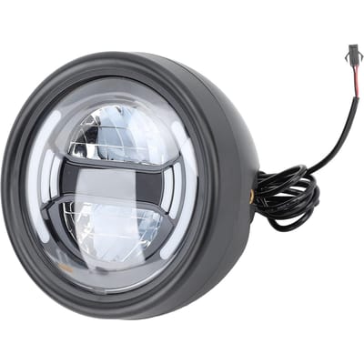 Phare de vélo électrique avec connecteur SM DH009 12V‑48V Étanche IPX6 Lumière avant de vélo électrique pour champ de neige gray