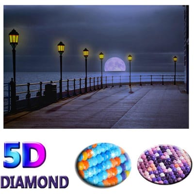 5D diamant schilderij kruissteek 5D DIY diamant straatlandschap diamant borduurwerk 20X30CM gray