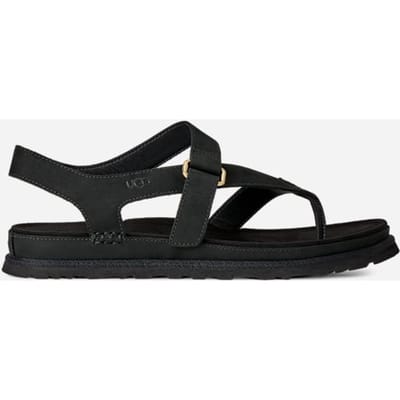 UGG® GoldenGaze Toe Post-sandaal in Black, Maat 37, Leder