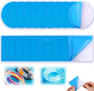 Zwembad Reparatie Set - Luchtbed Patches - Lekkages Dichten - Zelfklevend Waterdicht PVC - 20 Stuks 7x7cm - Blauw