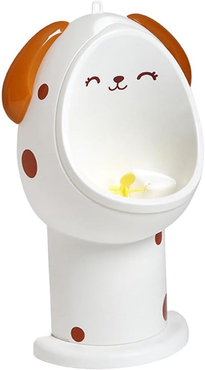 Toddler Plasper Pot with Removable Bowl, Easy to Clean, Cartoon Animal Print, for Boys, Easy to Install in Bathroom, Brown Dog