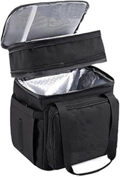 Broodbox Koeltas - Lunchtas Draagtas - Picknick Outdoor - Dubbele Bodem - 26x22x26 cm - Grijs
