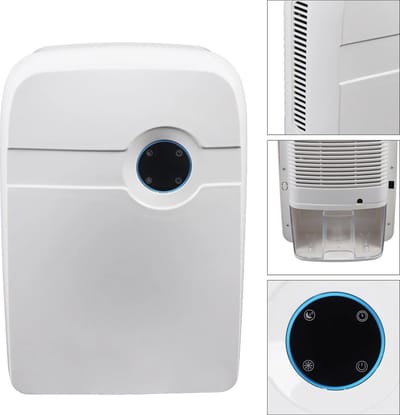 Luchtontvochtiger - Mini - Keuken - Woonkamer - Slaapkamer - Badkamer - Kelder - Caravan - 500ml per dag - 240x130x360mm