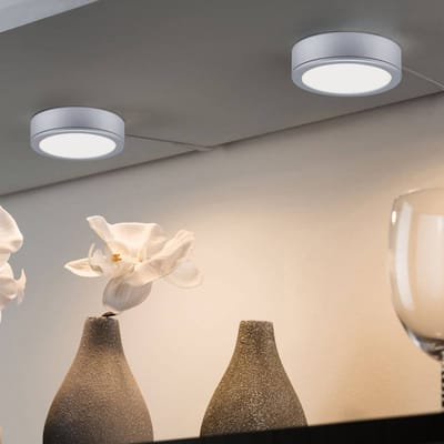LED-onderkastverlichting Pukk 3x3,5W 65 mm 3x210lm 230V rond Chroom mat