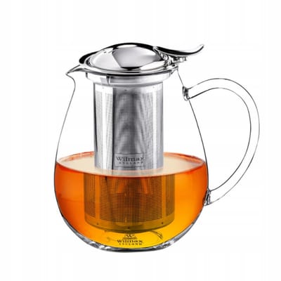 Wilmax - Borosilicaatglas Theepot - 1,3 L / 1300 ml - ThermoGlass / Hittemodel - Met RVS Filter - WL-888803/A
