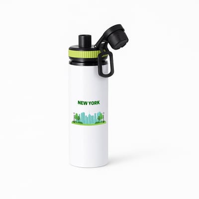 Hacebo® - New York stad waterfles met draaidop groen - New york - mensen die naar New York zijn geweest of gaan - New York liefhebbers - souvenir - verjaardagscadeau - cadeau - kado - geschenk - verjaardag - water fles - 850ML