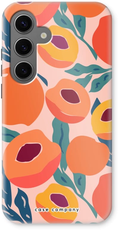 Case Company® - Hoesje geschikt voor Samsung Galaxy S24 hoesje - Perzik - Tough Case - Maximale Bescherming alle Kanten en Schermrand