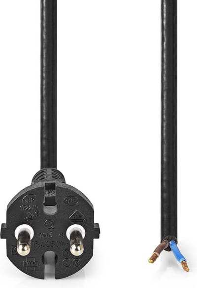 Nedis Stroomkabel voor Stofzuiger - 7.00 m - CEE 7/17 - 250 V AC - 16 A - Zwart - PVC