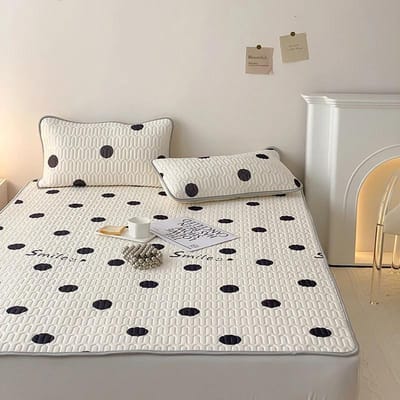 Matelas d'été épais en latex naturel pour lit de haute qualité sensation de fraîcheur rayonne protège-matelas et taie d'oreiller ensemble de draps en soie glacée rafraîchissant 90x200cm 2 pcs set gray
