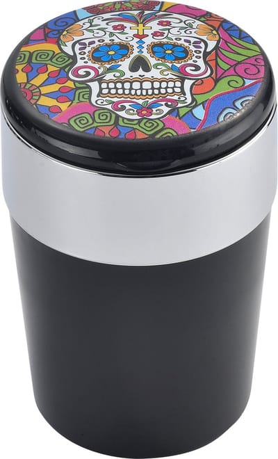 Auto Asbak Calavera Mix 3 - Met Ledverlichting - Mix Kleur - 12 x 8 x 8 cm